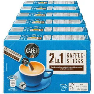 Cafet Kaffeesticks 2 in 1 140 g, 6er Pack
