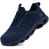 LARNMERN Sicherheitsschuhe Herren Arbeitsschuhe Leicht Anti-Smashing Bequem Dämpfung Atmungsaktiv Mode Stahlkappe Arbeitsturnschuhe(Blau Dell,46 EU) - 46 EU