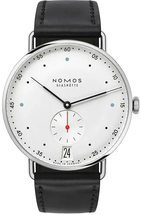 Nomos Glashütte Herrenuhr Metro 38 Datum 1102 - silber