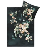 Estella Mako-Satin Bettwäsche 135x200 Ginkgo Tanne Gold grün Blüten 4820-580