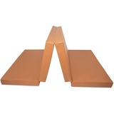 Jeflex - braune klappbare Weichbodenmatte & Turnmatte 200 x 100 x 8 cm MADE IN GERMANY/faltbare Gymnastikmatte/platzsparende Fitnessmatte & faltbare Yogamatte/dicke Sportmatte für Kinderzimmer