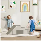 Homcom Bausteinset 2er-Set Schaumstoff Bausteine Riesenbausteine Bauklötze Bauspielzeug Schaumstoffblöcke für 1-3 Jahre alt Kinder Kunstleder Epe -