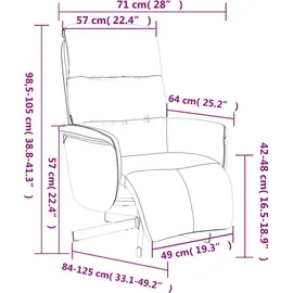 vidaXL Relaxsessel mit Fußteil Stoff 56,7 x 105 x 89,2 cm Dunkelgrau drehbar