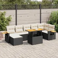 vidaXL Garten-Lounge-Set 8-tlg. schwarz
