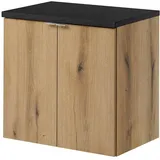 [en.casa] Waschbeckenunterschrank Skelbolu 60 x 60 x 40 cm Eicheoptik/Schwarz
