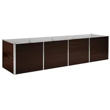 vidaXL Garten-Hochbeet verzinkter Stahl rechteckig 320 x 80 x 77 cm Braun