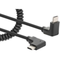 Manhattan Spiralkabel USB-C auf USB-C Ladekabel 1m schwarz