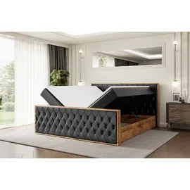 altdecor Boxbett 140 x 200 cm H3 Schwarz
