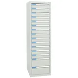 stumpf metall Stumpf Schubladenschrank Serie ESTA, 15 Schubladen lichtgrau (13x100, 2x200mm)