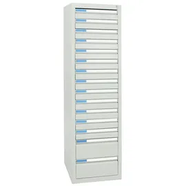 stumpf metall Stumpf Schubladenschrank Serie ESTA, 15 Schubladen lichtgrau (13x100, 2x200mm)
