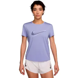 Nike Damen One Swoosh Dri-Fit Kurzarm-Laufoberteil lila