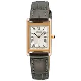 Seiko SWR096P1 Damenuhr Rechteckig Dunkelgrau/Roségoldfarben