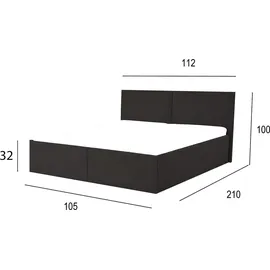 Halmon Schlafkomfort Betten Polsterbett Milano Weiß 100 x 200 x 32 cm Stauraum Mit hochwertiger Matratze H3 (bis 120 kg) und Lattenrost