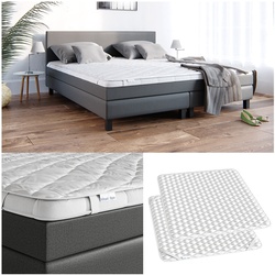VitaliSpa Topper Matratzenschoner 180x200 cm Matratzen-Auflage weiß Microfaser