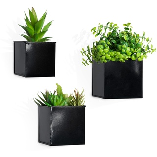 BOFUNX 3 Stücke Hängende Blumentöpfe Metall Blumentopf für Wand Hängeampel Wandvasen für Blumen Pflanzen Wanddeko Gartendeko