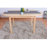 Esszimmertisch rund 75x150 cm Kiefer massiv, Farbe: Natur - Braun