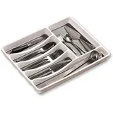 KESPER Besteckkasten - Besteckeinsatz für die Schublade, Material: Kunststoff (PP), Maße: B 33,5 x T 41 x H 4,5 cm, Farbe: Weiß, Grau | 30092