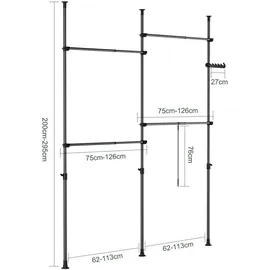SoBuy Garderobenständer KLS03 Schwarz
