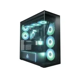 Arctic Xtender Mirror Black Design, Tower-Gehäuse - schwarz, Tempered Glass x 2 (verspiegelt)