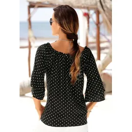 LASCANA Carmenbluse schwarz/weiß 34