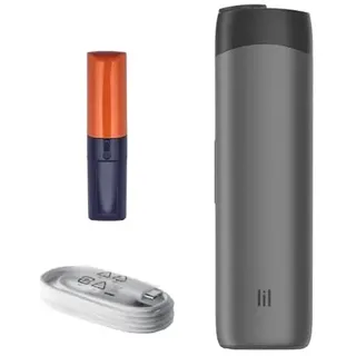 IQOS LIL SOLID 2.0 Set -KIT- Heat Notburn - in Stone Grey-Schwarz HNB Gerät - für Heets, Fiit, Herbal