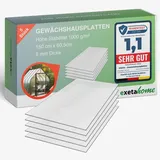 Exeta 5x Gewächshausplatten 6mm I Polycarbonat Hohlkammerplatten für Gewächshäuser I PC Doppelstegplatten UV-beständig & bruchsicher I für Garten, Frühbeet uvm I 60,5cm x 150cm I Transparent