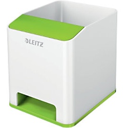 Leitz WOW Sound Stiftehalter Duo Colour Weiß, Grün 9 x 10 x 10,1 cm