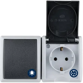 REV Ritter Lichtschalter mit Steckdose IP44 1 Stück