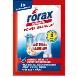 rorax Rohrfrei Power-Granulat Rohrreiniger, Portionspack, Gebrauchsfertiger Rohrreiniger gegen üble Gerüche, 1 Packung = 60 g