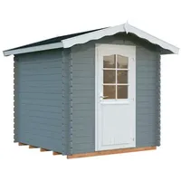 Palmako Gartenhaus Vivian 3,8 m2 - 28 mm hellgrau/weiß