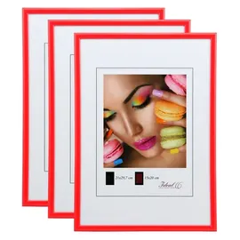 Ideal Trend New Lifestyle Set Bilderrahmen Wanddeko Collage Poster Rahmen 2er 3er 5er Pack: Farbe: 3er Pack Rot | Format: 21x29,7 DIN A4