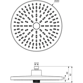 Ideal Standard Alu+ Kopfbrause 26 x 26 x 8,2 cm (BE224XG)