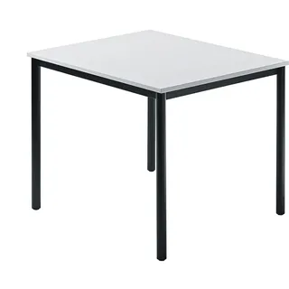 Hammerbacher Besprechungstisch 800x800mm Grau Fuß Rundrohr schwarz