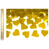 Partydeco Konfetti Kanone Herzen 60 cm Gold