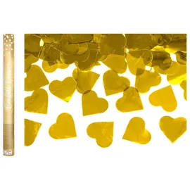 Partydeco Konfetti Kanone Herzen 60 cm Gold