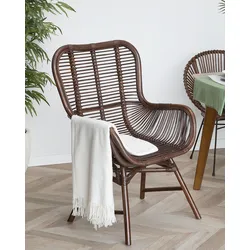 Esszimmerstuhl Rattan Dunkelbraun TOGO