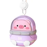 Tragbarer, Per Usb Aufladbarer Nackenventilator – Niedliches Tiermotiv, 3 Geschwindigkeitsstufen – Kleiner, Lila Elektrischer Ventilator
