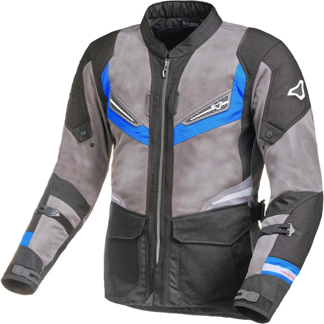 Macna Aerocon Motorrad Textiljacke, schwarz-grau-blau, Größe XL für Männer