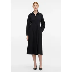 Blusenkleid ETERNA "REGULAR FIT", Damen, Gr. 36, Normalgrößen, schwarz, 79% cotton, 3% Elasthan, 18% Polyamid, casual, Langarm, Kleider