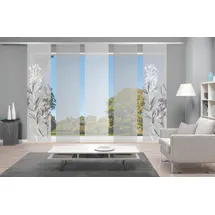 VISION S 95653-0307 | 5er-Set Schiebegardine SEMORA | halb-transparenter Stoff in Bambus-Optik | 5X 260x60, Schiebevorhang 5er Set Digitaldruck