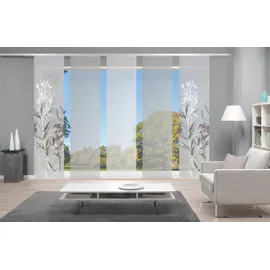VISION S 95653-0307 | 5er-Set Schiebegardine SEMORA | halb-transparenter Stoff in Bambus-Optik | 5X 260x60, Schiebevorhang 5er Set Digitaldruck