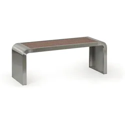 Parkbank RESTO, 1200 mm, Edelstahl/braun