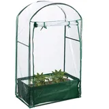 Relaxdays Gewächshaus Balkon, Pflanzsack, HxBxT: 153 x 89 x 49 cm, Foliengewächshaus, PVC-Folie, Stahl, transparent/grün