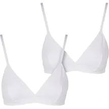 URBAN CLASSICS Ladies Basic unpadded Bra 2-Pack, - weiß,