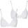 URBAN CLASSICS Ladies Basic unpadded Bra 2-Pack, - weiß,