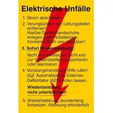 Aufkleber Hinweis Aushang Erste Hilfe für „Elektrische Unfälle“ Folie Signalgelb | Größe wählbar Made in Germany, Größen Name: 30x45 cm