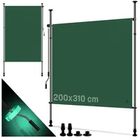 Kesser Windschutz Klemmmarkise 200 x 310 cm Dunkelgrün