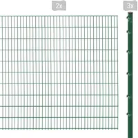 Arvotec Doppelstabmattenzaun »18 - 61«, (Set, 5 St.), 16080843-0 grün (dunkelgrün), H:203cm, Stahl, Kunststoff, Zaunelemente, Zaunhöhe 203 cm x 4 m