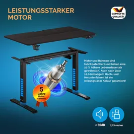 CASARIA Höhenverstellbarer Schreibtisch Braun