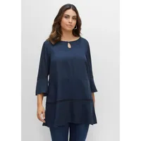 sheego Longtunika in A-Linie, mit Lochmusterdetails Citywear feminin, Rundhals-Ausschnitt | Gr.: 48